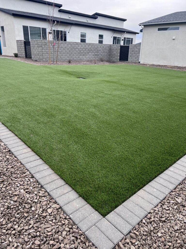 Backyard remodel in Prescott, AZ with custom hardscaping and outdoor living features